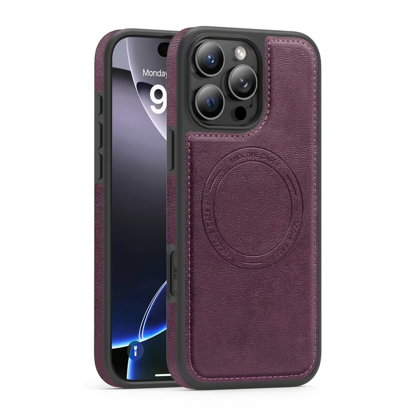 All-around Protection Leather Magsafe Magnetic Charging Phone Case for iPhone 16 ~ 12 Series