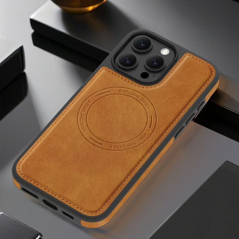 All-around Protection Leather Magsafe Magnetic Charging Phone Case for iPhone 16 ~ 12 Series