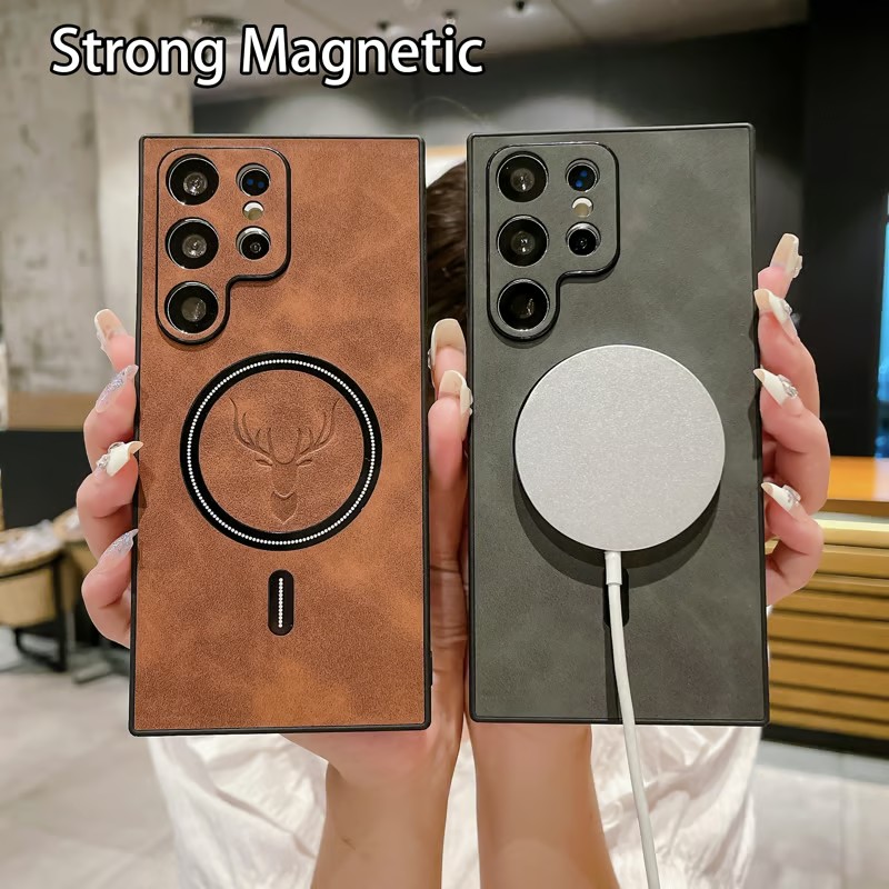 Luxury MagSafe Leather Case for Samsung Galaxy S25 ~ S21 Series | Premium Protection & Wireless Charging