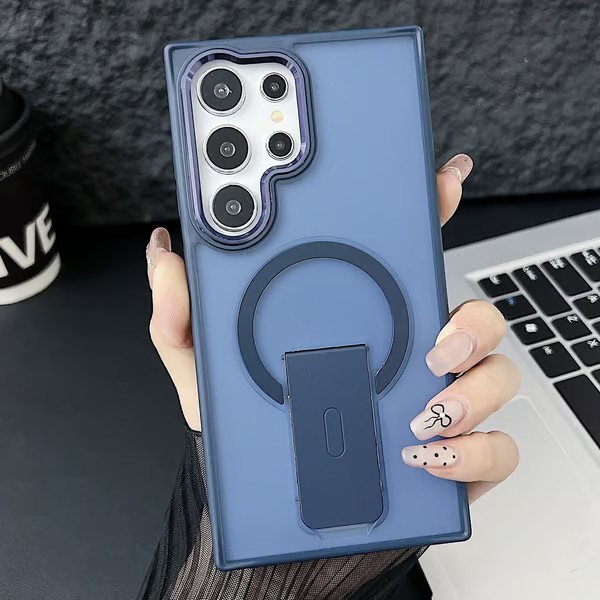 MagSafe Magnetic Phone Case Stand Rugged Cover For Samsung Galaxy S25 S24 S23 Ultra