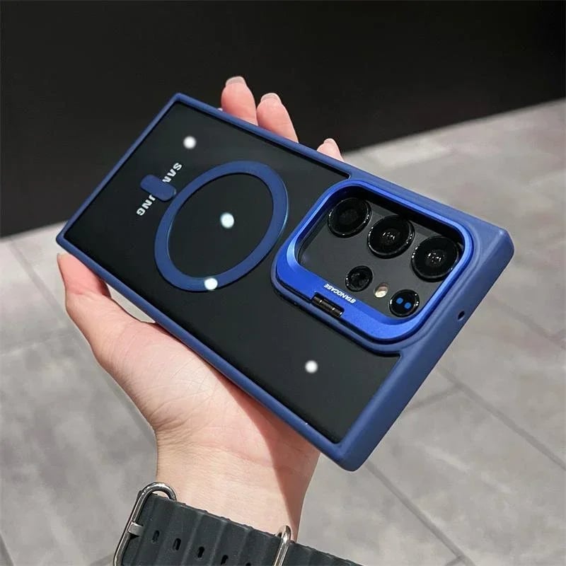 (S25 Updated) Magsafe Hidden Holder Clear Case For Samsung Galaxy S25 S24 Ultra S22 Plus S23 FE Shockproof Magnetic Wirelesss Charge Cover