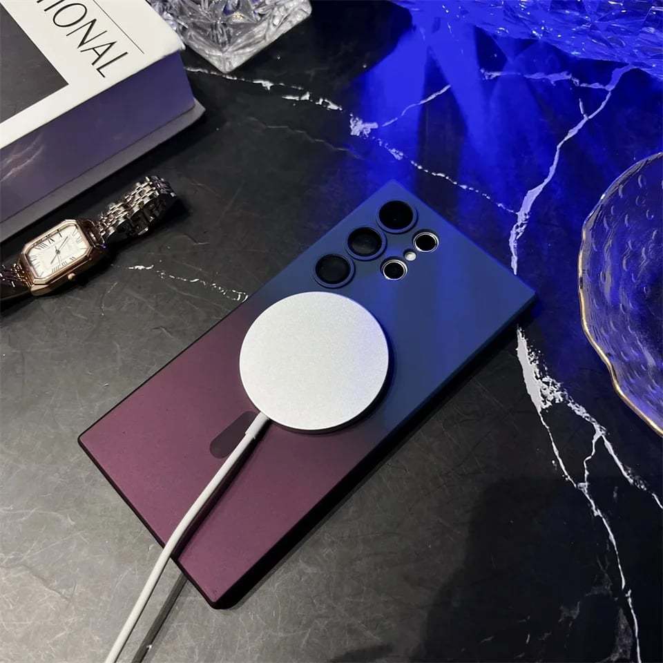 Magnetic Wireless Charging Gradient Color Case for Samsung S25~ S21 Ultra