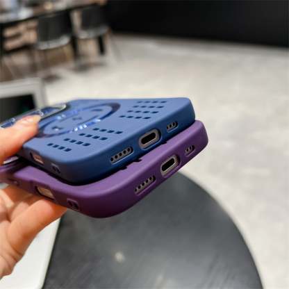 Lens bracket ice point heat dissipation hollow magnetic soft case suitable for Apple 16/15/14/13/12/11 series