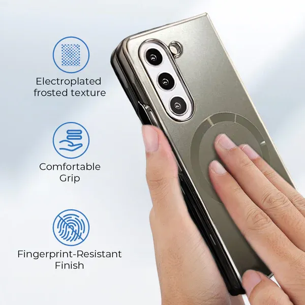 Electroplated Matte Magnetic Case for Samsung Z Fold 6/5/4/3 Series
