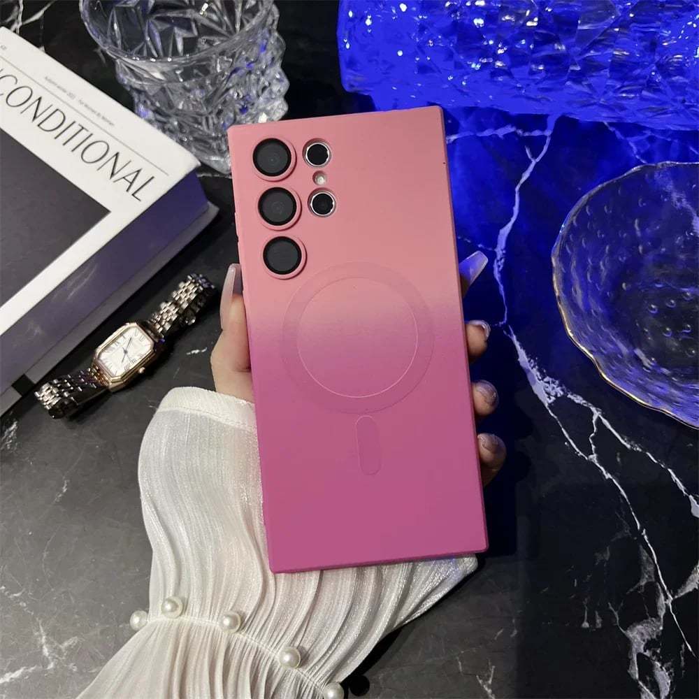 Magnetic Wireless Charging Gradient Color Case for Samsung S25~ S21 Ul