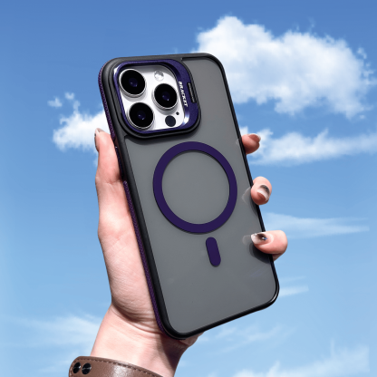 Magnetic Invisible Lens Holder Side Anti-slip Strips Phone Case For iPhone 16/15/14/13/12 Series