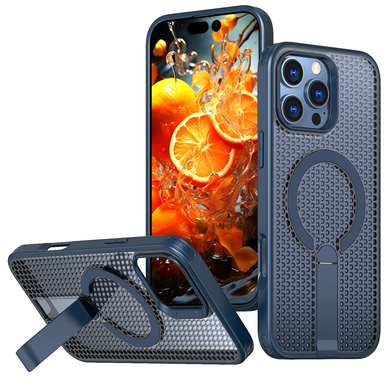 📲Honeycomb Heat Dissipation Magnetic Stand Case for iPhone 16/15/14/13/12 Series