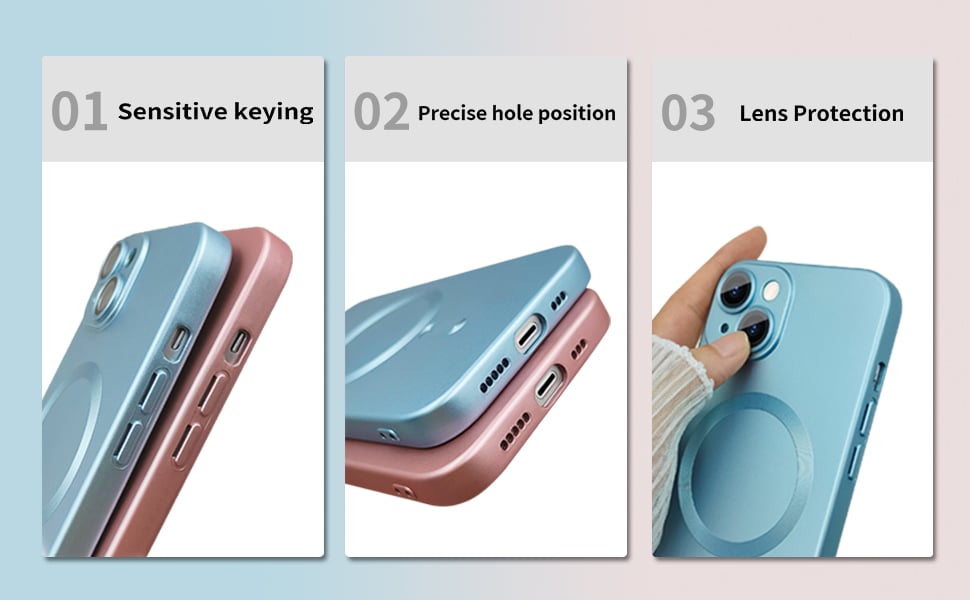 ankofave Magnetic case for Women, Matte Luxury Soft Metal Gloss Design with Camera Protective Film
