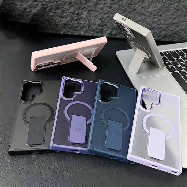 MagSafe Magnetic Phone Case Stand Rugged Cover For Samsung Galaxy S25 S24 S23 Ultra