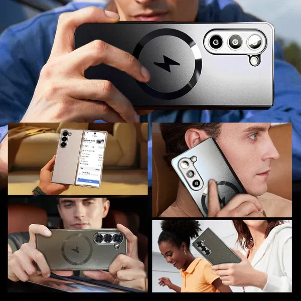 Electroplated Matte Magnetic Case for Samsung Z Fold 6/5/4/3 Series