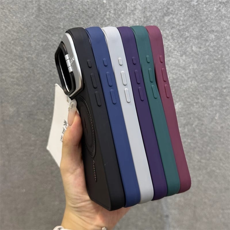 🔥Hot Sale🔥iPhone full-cover silicone magnetic super cool lightning mobile phone case with lens holder