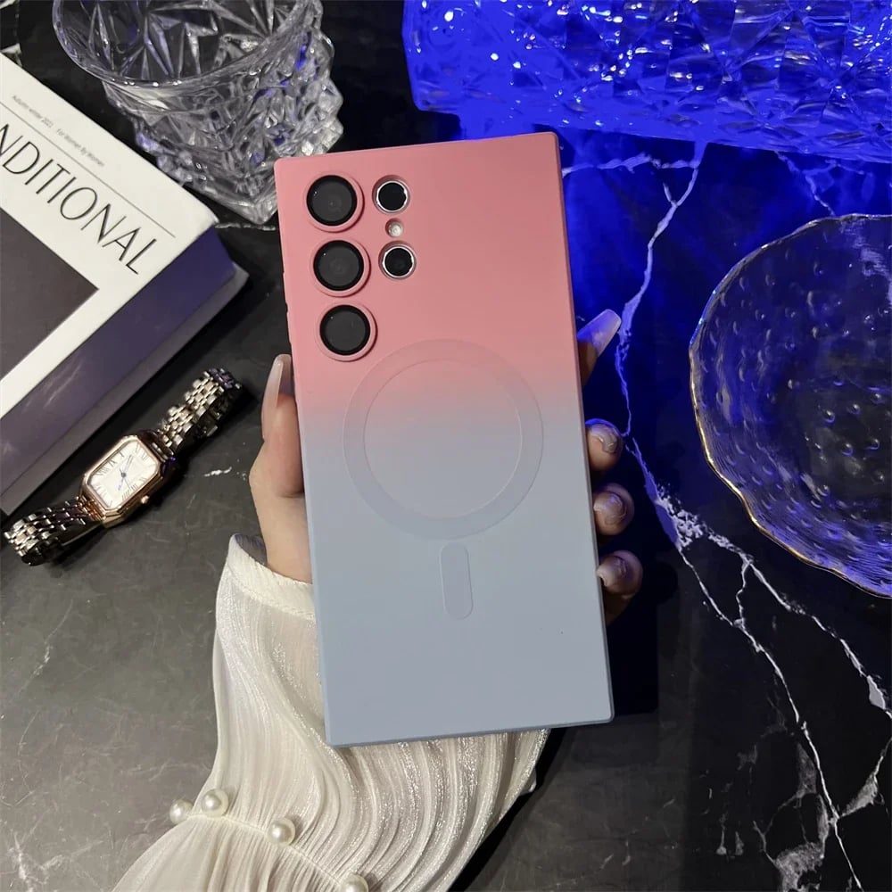 Magnetic Wireless Charging Gradient Color Case for Samsung S25~ S21 Ultra