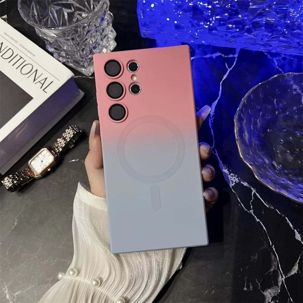 Magnetic Wireless Charging Gradient Color Case for Samsung S25~ S21 Ultra
