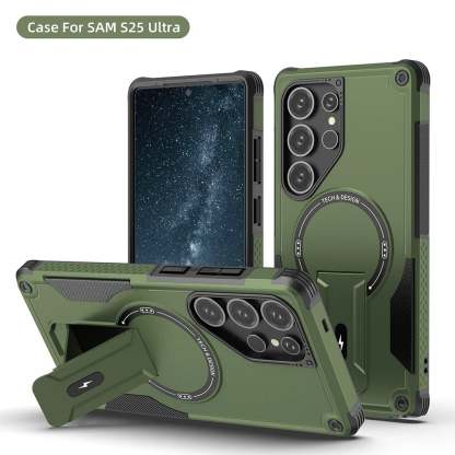 Military-grade anti-fall protective case with magnetic invisible bracket for Samsung