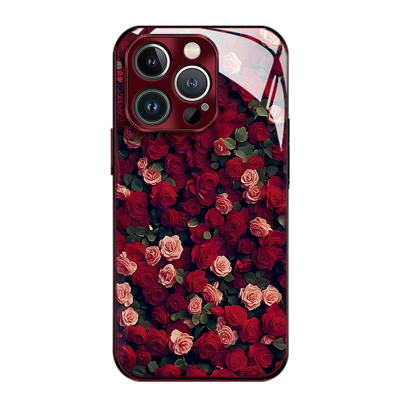 Suitable for iPhone 16/15/14/13/12/11 electroplated full screen rose phone case