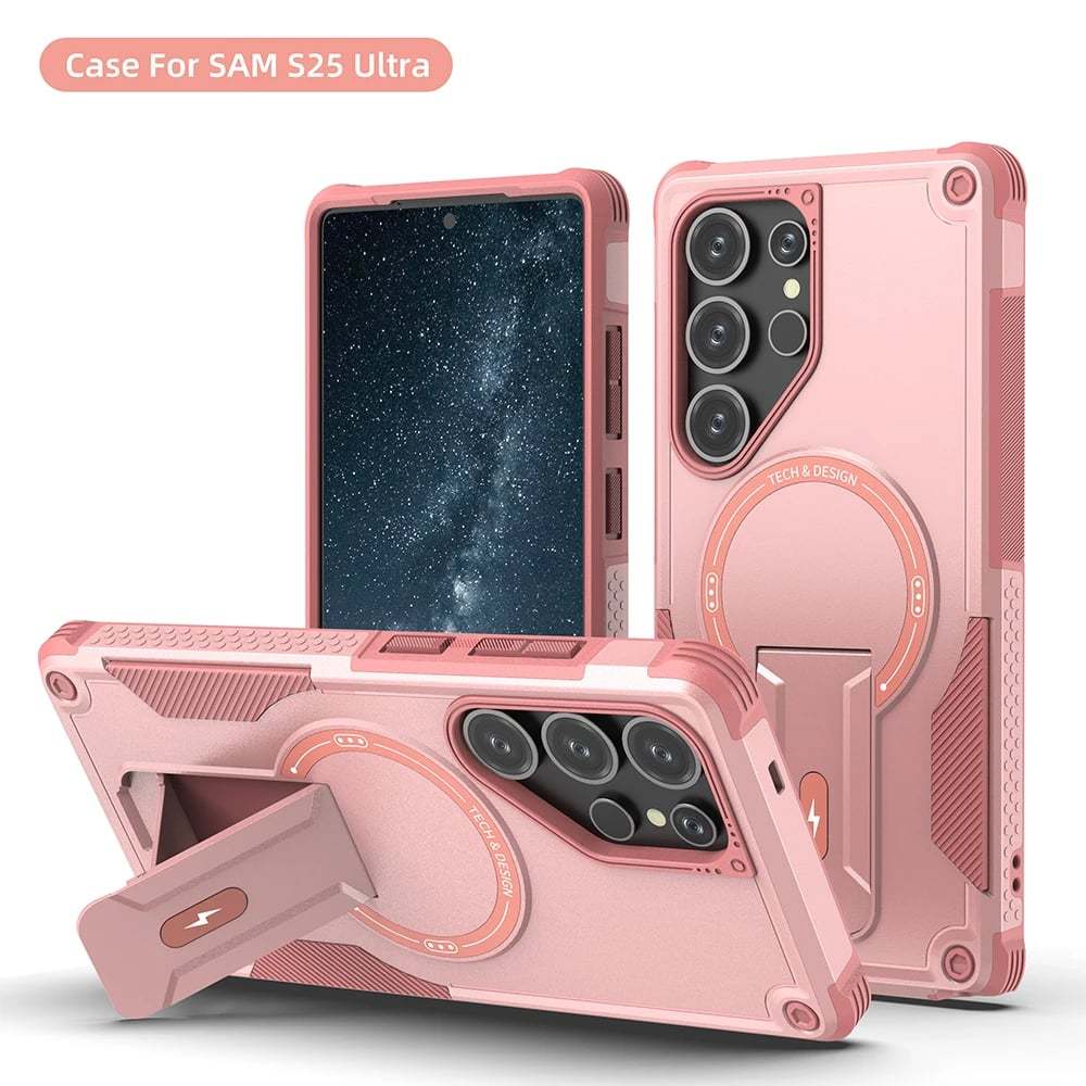 Military-grade anti-fall protective case with magnetic invisible brack