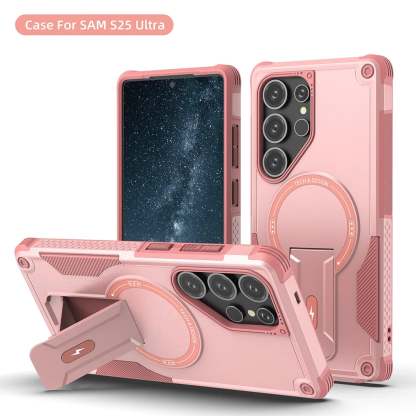 Military-grade anti-fall protective case with magnetic invisible bracket for Samsung