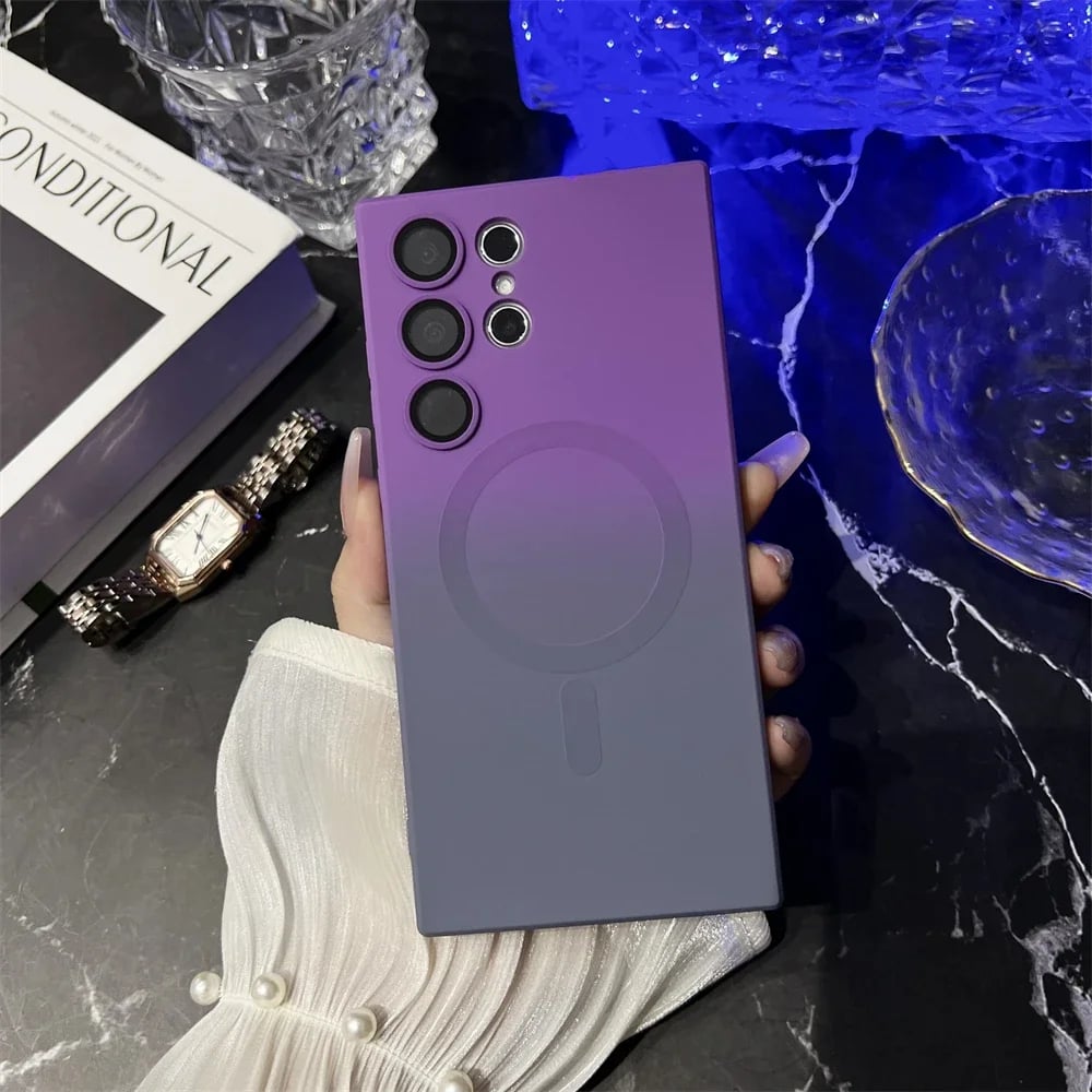 Magnetic Wireless Charging Gradient Color Case for Samsung S25~ S21 Ultra