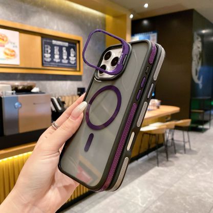Magnetic Invisible Lens Holder Side Anti-slip Strips Phone Case For iPhone 16/15/14/13/12 Series