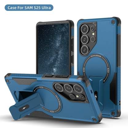 Military-grade anti-fall protective case with magnetic invisible bracket for Samsung