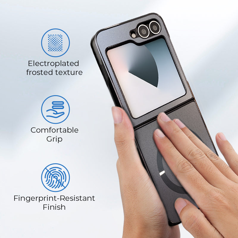 Electroplated Frosted Magnetic Case Cover for Samsung Z Flip 6/5/4/3 Series
