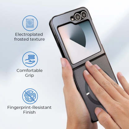Electroplated Frosted Magnetic Case Cover for Samsung Z Flip 6/5/4/3 Series