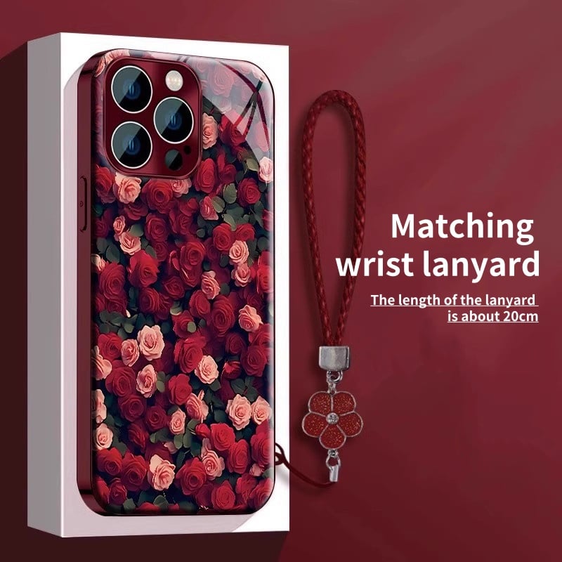 Suitable for iPhone 16/15/14/13/12/11 electroplated full screen rose phone case