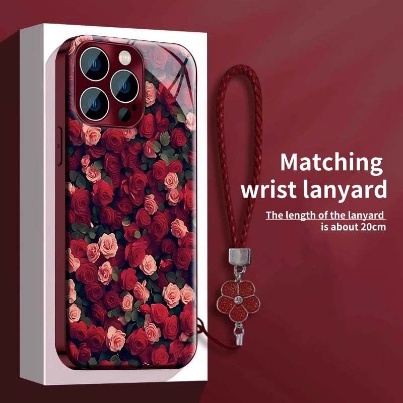 Suitable for iPhone 16/15/14/13/12/11 electroplated full screen rose phone case