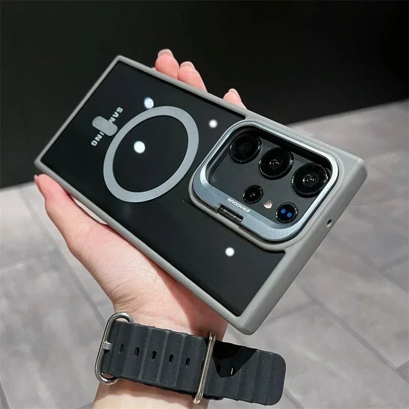 (S25 Updated) Magsafe Hidden Holder Clear Case For Samsung Galaxy S25 S24 Ultra S22 Plus S23 FE Shockproof Magnetic Wirelesss Charge Cover