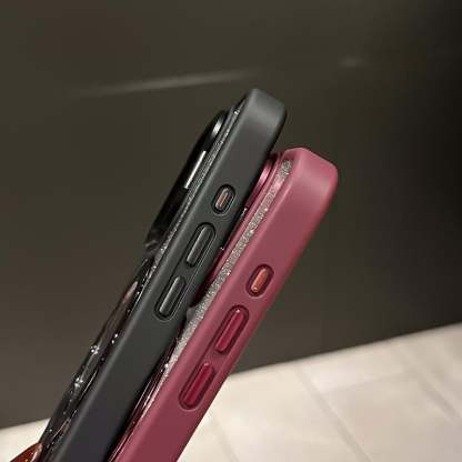 iPhone Anti-Yellowing Frame Bracket Glitter Magnetic Phone Case With Rotating Bracket
