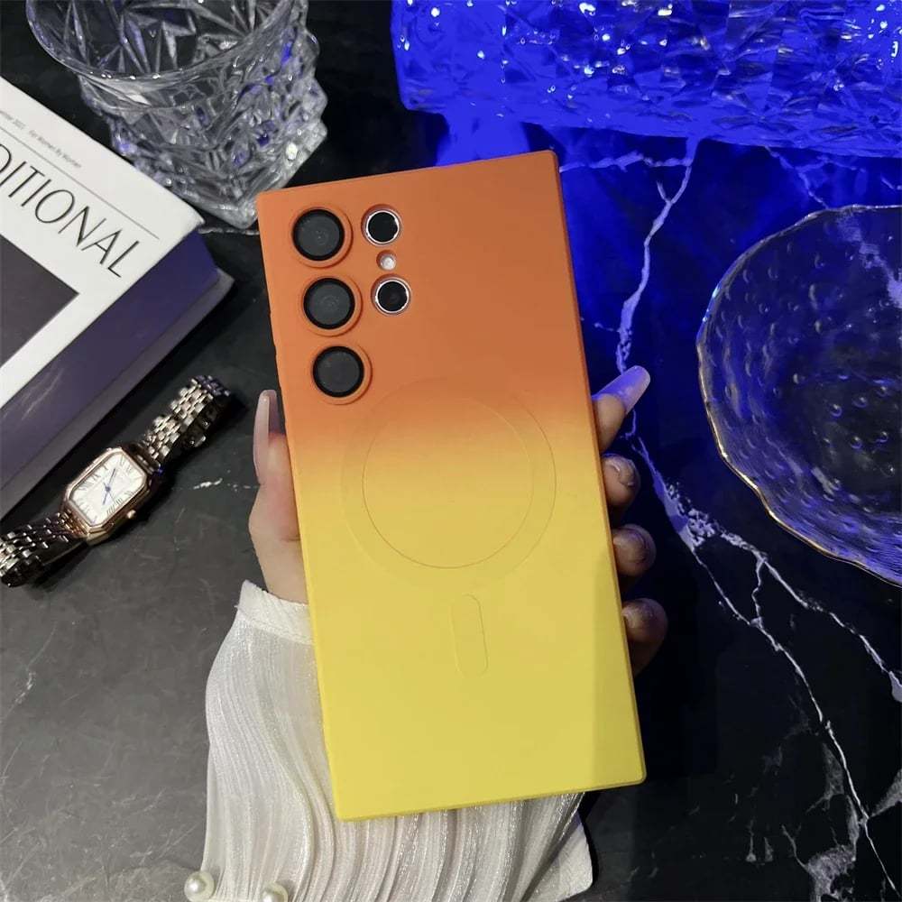 Magnetic Wireless Charging Gradient Color Case for Samsung S25~ S21 Ultra