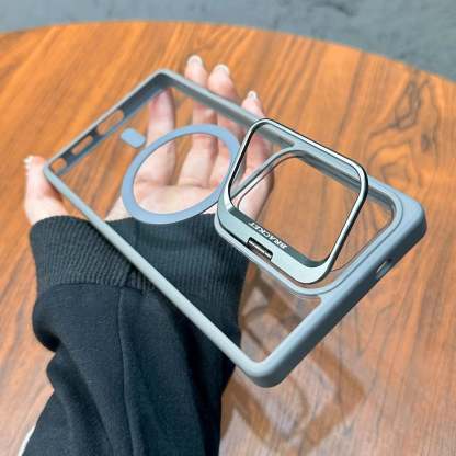 (S25 Updated) Magsafe Hidden Holder Clear Case For Samsung Galaxy S25 S24 Ultra S22 Plus S23 FE Shockproof Magnetic Wirelesss Charge Cover