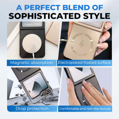 Electroplated Frosted Magnetic Case Cover for Samsung Z Flip 6/5/4/3 Series