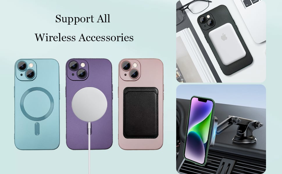 ankofave Magnetic case for Women, Matte Luxury Soft Metal Gloss Design with Camera Protective Film