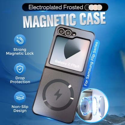 Electroplated Frosted Magnetic Case Cover for Samsung Z Flip 6/5/4/3 Series