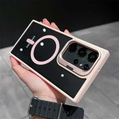 (S25 Updated) Magsafe Hidden Holder Clear Case For Samsung Galaxy S25 S24 Ultra S22 Plus S23 FE Shockproof Magnetic Wirelesss Charge Cover