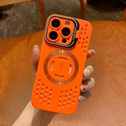 Lens bracket ice point heat dissipation hollow magnetic soft case suitable for Apple 16/15/14/13/12/11 series