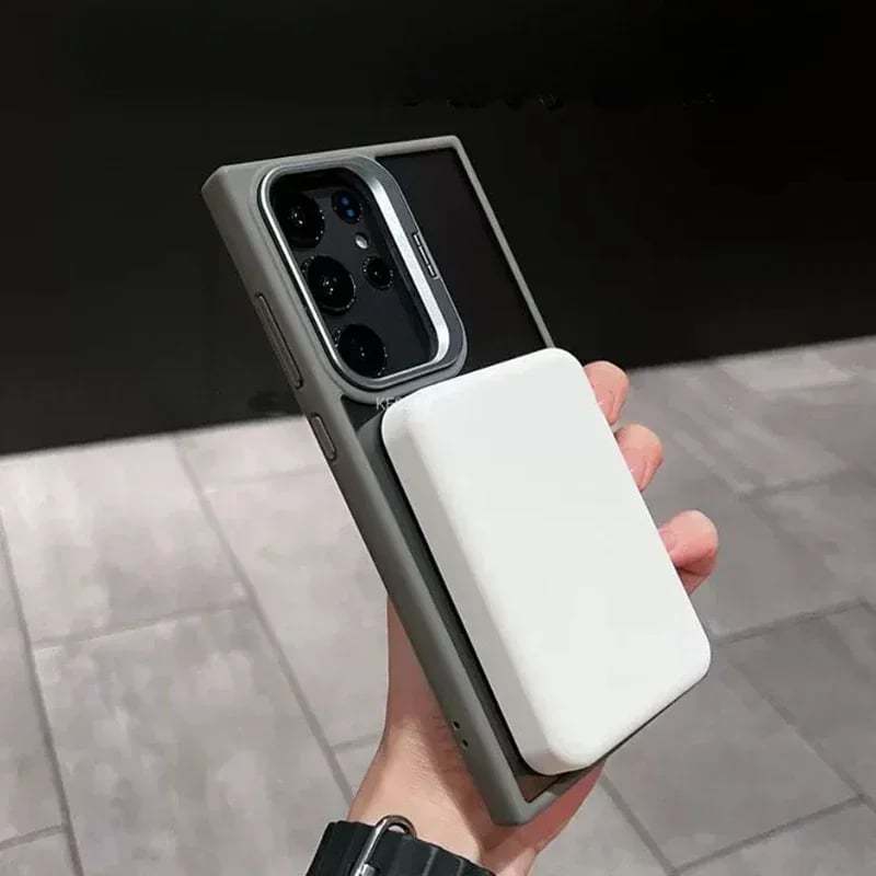 (S25 Updated) Magsafe Hidden Holder Clear Case For Samsung Galaxy S25 S24 Ultra S22 Plus S23 FE Shockproof Magnetic Wirelesss Charge Cover