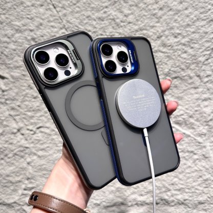 Magnetic Invisible Lens Holder Side Anti-slip Strips Phone Case For iPhone 16/15/14/13/12 Series