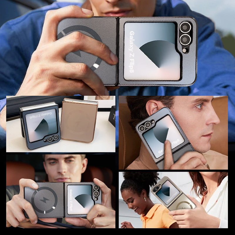 Electroplated Frosted Magnetic Case Cover for Samsung Z Flip 6/5/4/3 Series