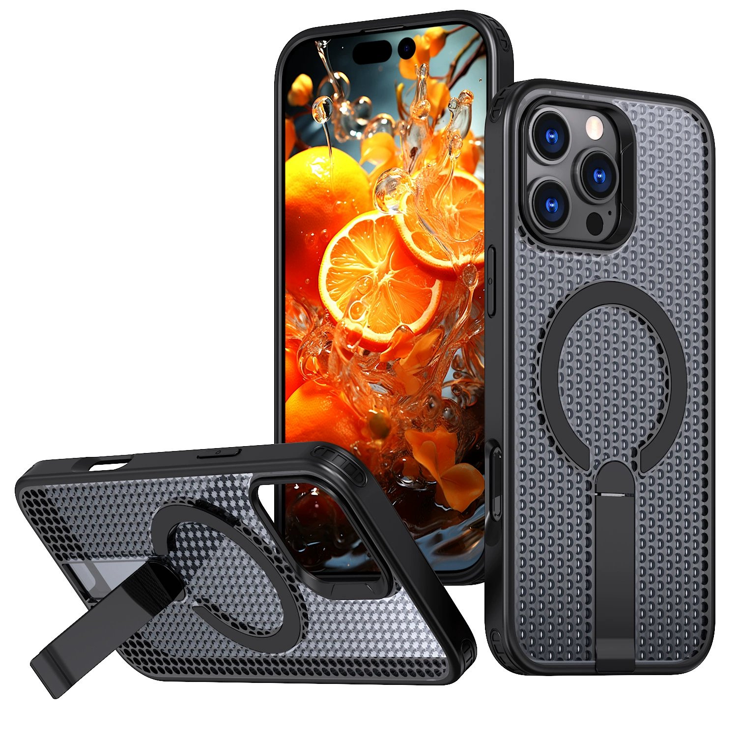 📲Honeycomb Heat Dissipation Magnetic Stand Case for iPhone 16/15/14/13/12 Series