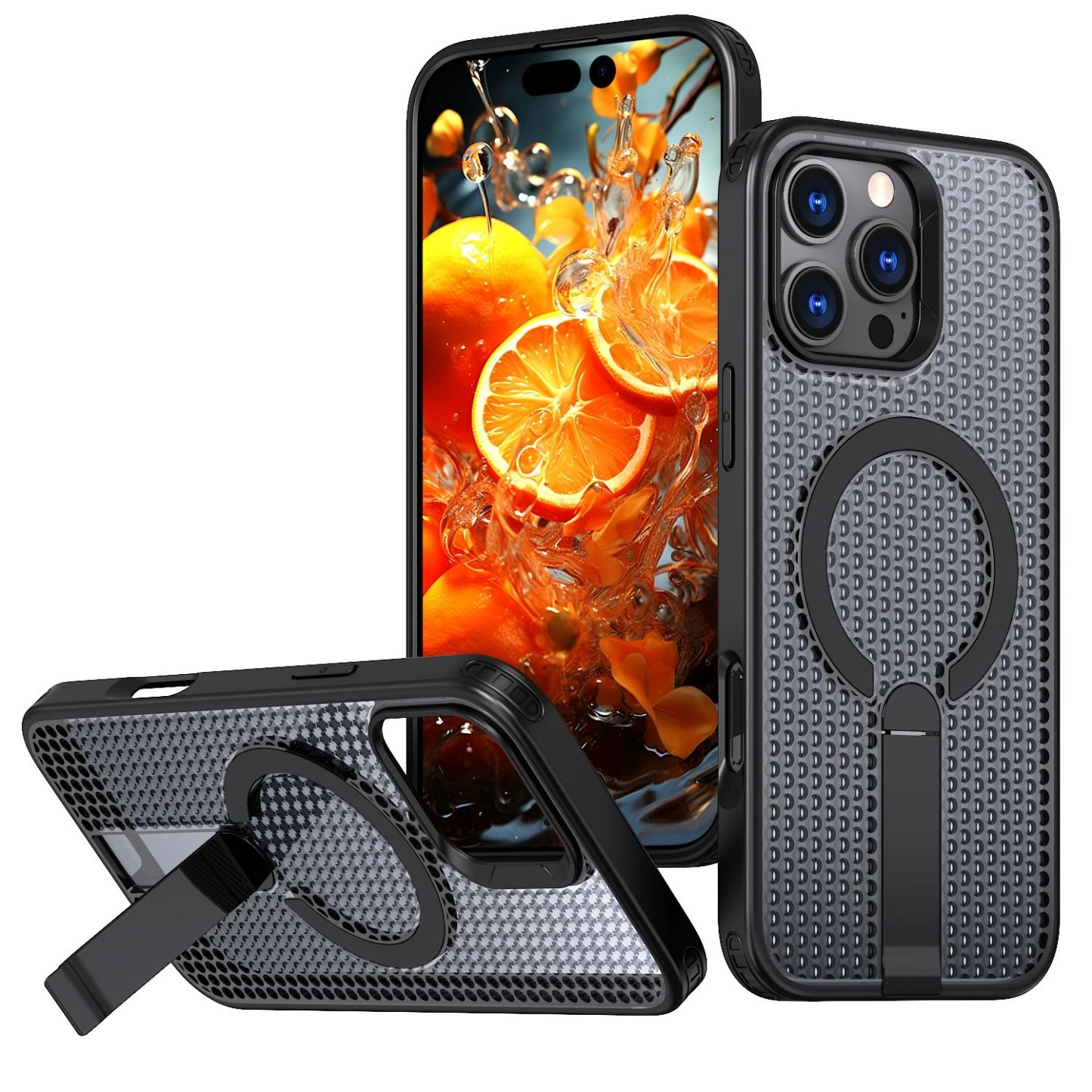📲Honeycomb Heat Dissipation Magnetic Stand Case for iPhone 16/15/14/13/12 Series