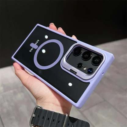 (S25 Updated) Magsafe Hidden Holder Clear Case For Samsung Galaxy S25 S24 Ultra S22 Plus S23 FE Shockproof Magnetic Wirelesss Charge Cover