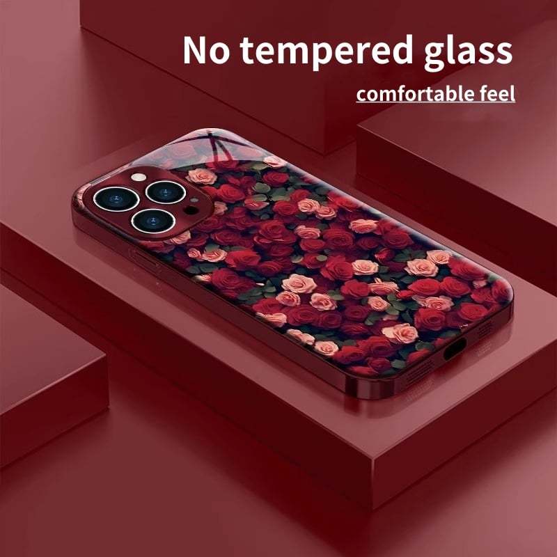 Suitable for iPhone 16/15/14/13/12/11 electroplated full screen rose p