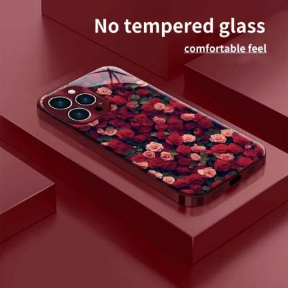 Suitable for iPhone 16/15/14/13/12/11 electroplated full screen rose phone case