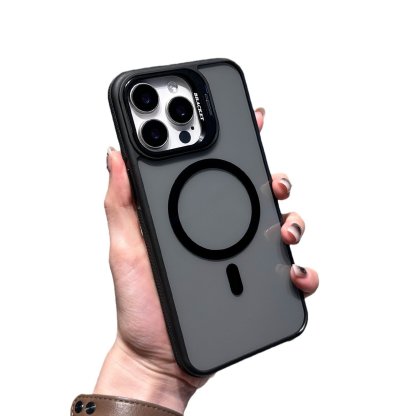 Magnetic Invisible Lens Holder Side Anti-slip Strips Phone Case For iPhone 16/15/14/13/12 Series