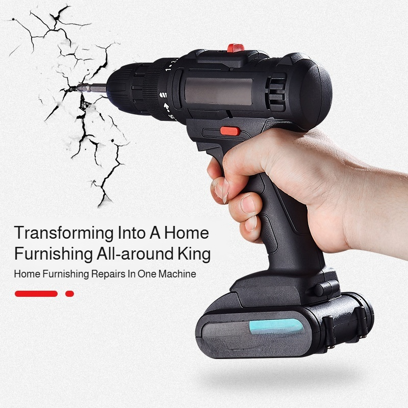 Multifunctional household electric screwdriver dual speed rechargeable drill pistol drill