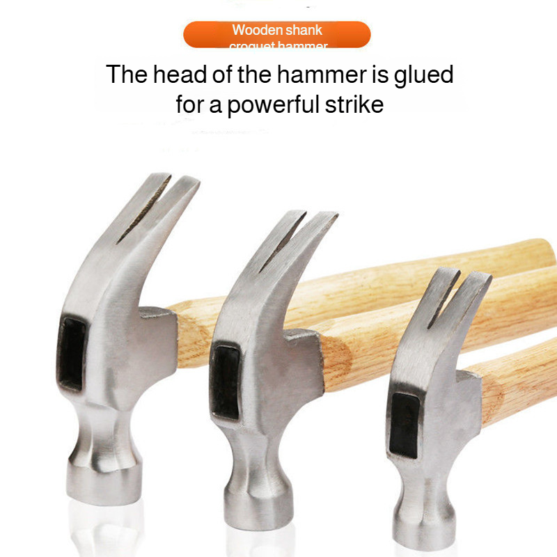 Claw hammer with wooden handle forging hammer