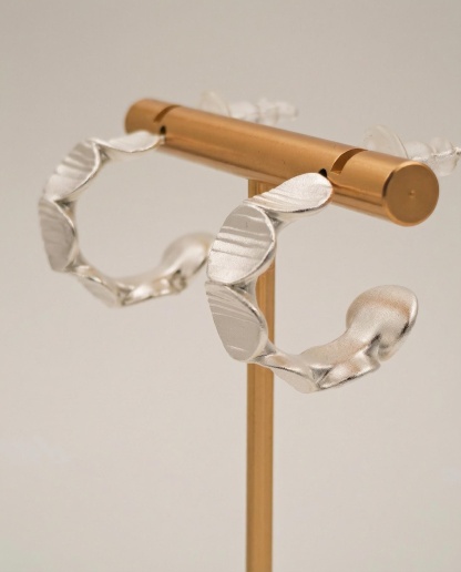 Twisted C-Shape Silver Ear Cuffs – Hand-Formed Industrial Chic