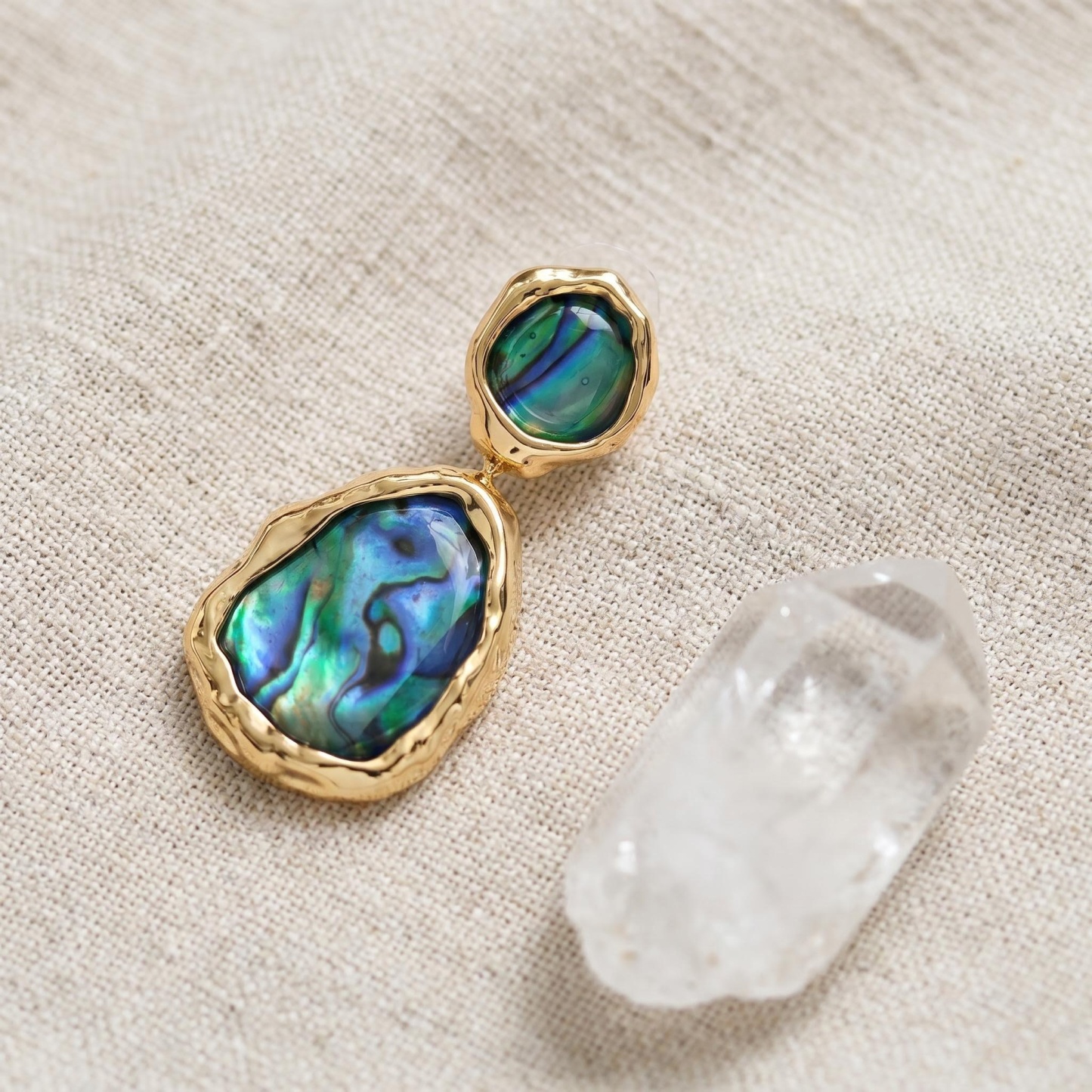 The "Grace" Twin Seashells – Natural Mother‑of‑Pearl Drop Earrings
